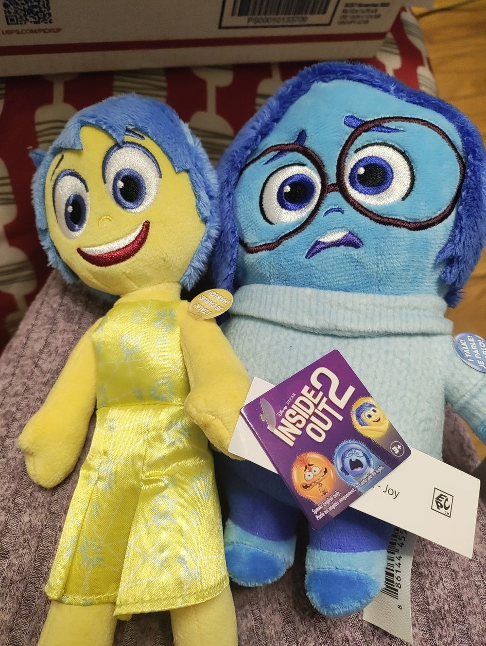 Inside Out 2 Joy & Sadness Plush Set - Yellow & Blue